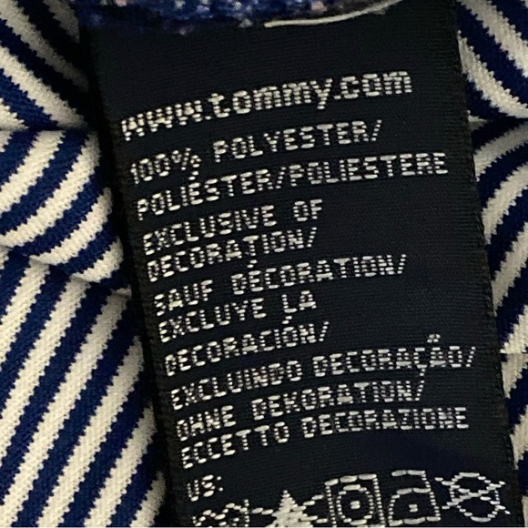 Tommy Hilfiger Golf Polo Shirt Sz L Blue Striped Casual Short Sleeve Pickleball - Picture 8 of 9